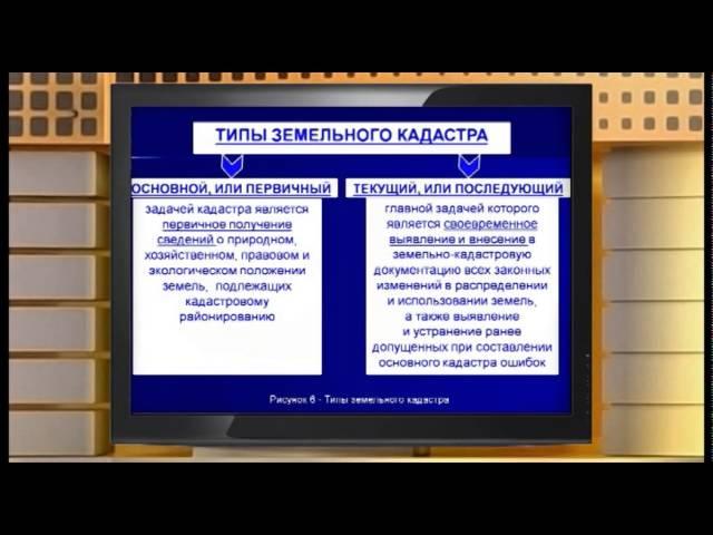 Видеолекция Оценка земли и земельный кадастр