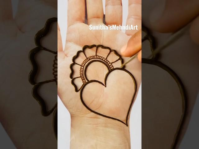 Beautiful Heart Shape Mehndi Design️ #mehndi #viral #shorts #youtubeshorts #sunithasmehndiart