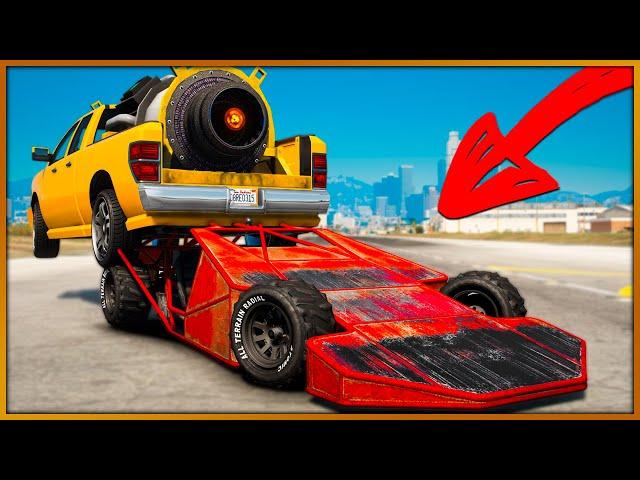 МАШИНА РАМПА С РАКЕТНЫМ УСКОРИТЕЛЕМ! ТРОЛЛИНГ В ГТА 5 ОНЛАЙН! (GTA 5 ONLINE)