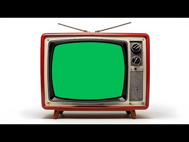 Green Screen Retro TV Animation isolated on White Background