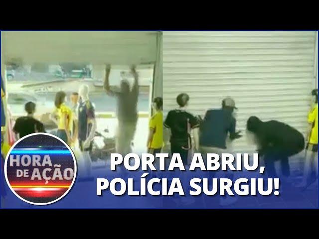 Comerciante fecha portas e bandidos ficam presos durante roubo