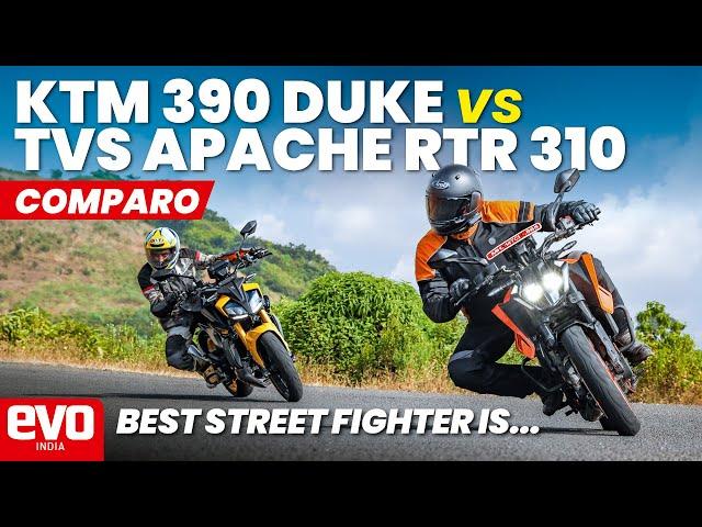 KTM 390 Duke v TVS Apache RTR 310 | Battle of the Nakeds | evo India