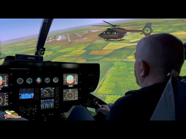 Flying a full motion helicopter flight simulator!