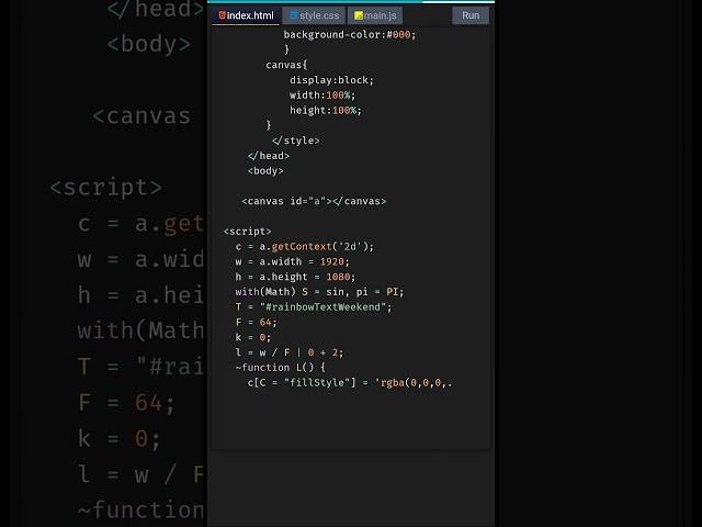 Create Rainbow Text Animation with HTML Canvas | HTML5 Canvas Tutorial #shorts #coding #JavaScript