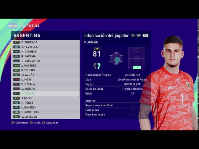 Así se ven los jugadores de la selección Argentina en eFootball PES 2021 SEASON UPDATE