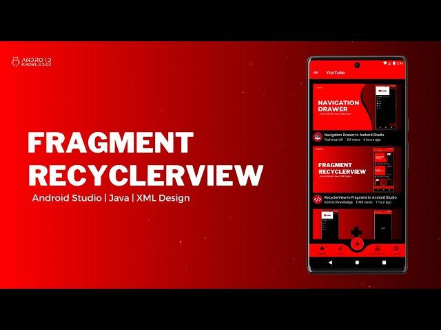 RecyclerView in Fragment in Android Studio using Java | YouTube Clone