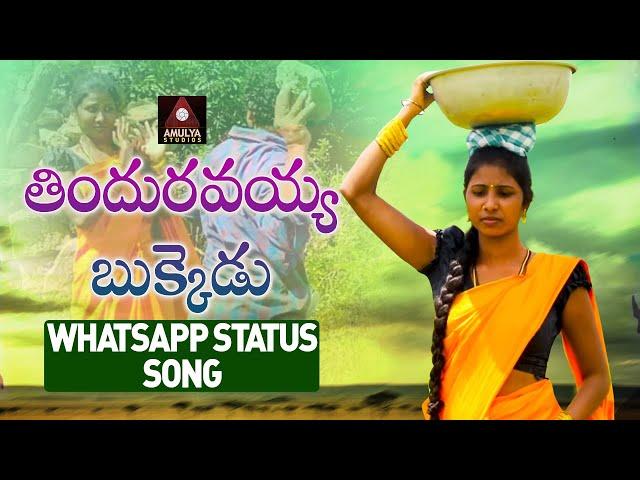 Latest SUPER HIT Village Folk Songs | Thinduravayya Bukkeḍu WhatsApp Status Song | Amulya Studio