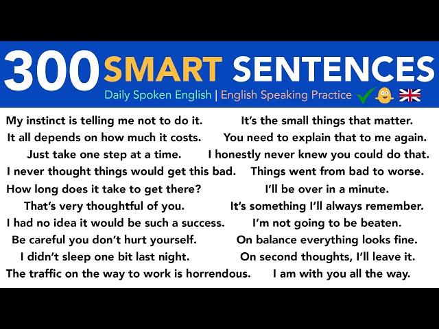 300 Smart English Sentences For Daily Use | Daily Spoken English | English Speaking Practice