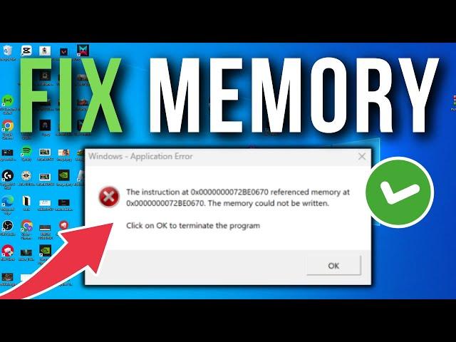 How To Fix The Memory Could Not Be Written - Full Tutorial