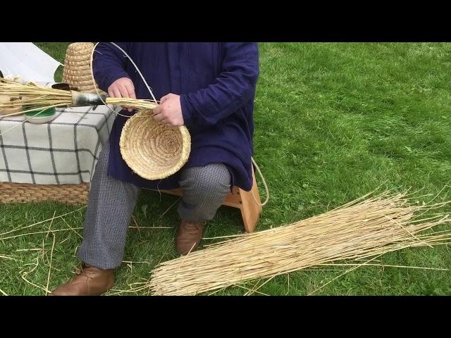 Making a Skep, a traditional straw beehive