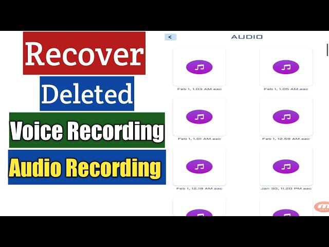 How To Recover Deleted Voice Recording | Recover Deleted Audio | Recovery Audio Recording