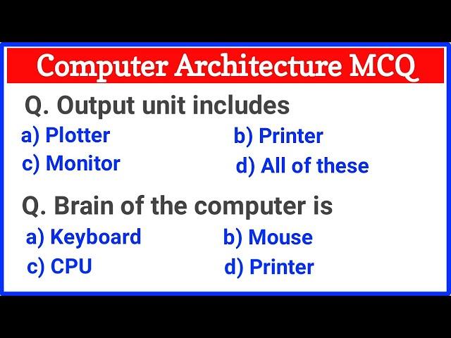 Top 75 Computer Architecture MCQs Questions and Answers | Computer Fundamental MCQ Solutions