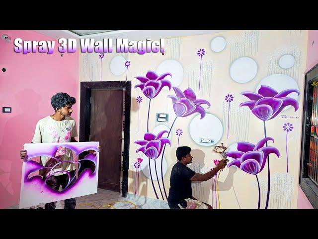 3D flowers Spray painting for Bedrooms: DIY & Pro Tips