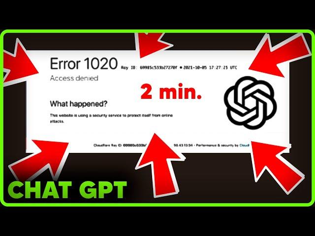 ChatGPT Acess Denied Error Code 1020 | How to fix Chat GPT (Error Code 1020) | 2023