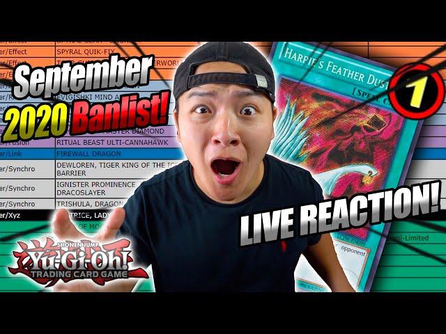 *KONAMI'S BIGGEST BAN LIST EVER!* Yu-Gi-Oh! Official September 2020 TCG Ban List Live Reaction!