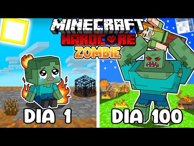 Sobreviví 100 DÍAS siendo un ZOMBIE en Minecraft HARDCORE!