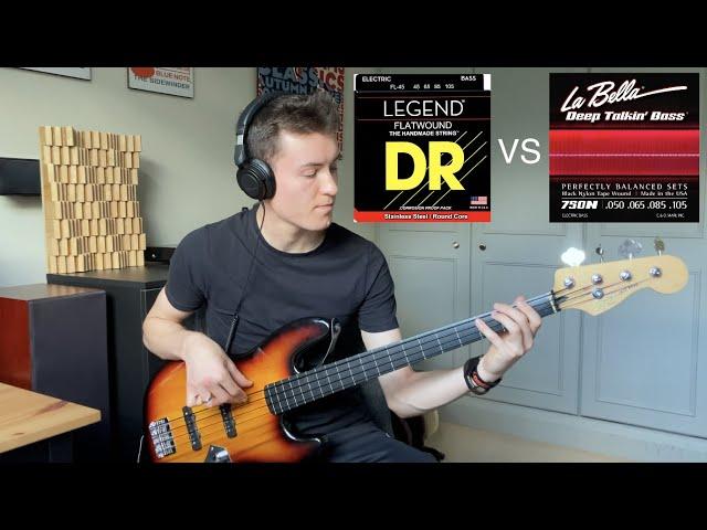 Flatwound vs Tapewound Strings Demo (DR/LaBella Black Nylon)