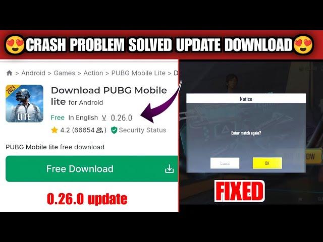 PUBG LITE NEW UPDATE | Crash Problem FIX 100% Solution | Pubg Lite Crash Problem 