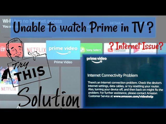 Amazon Prime In TV showing Internet Connectivity Problem | Unable to watch Youtube in TV | Solution!