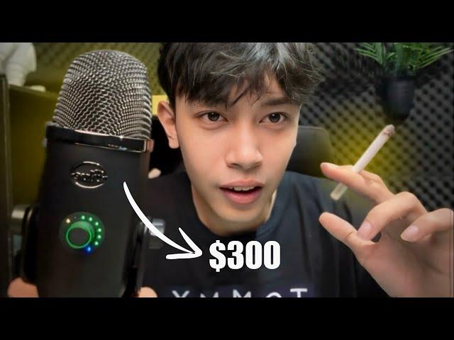 ASMR SMOKING WITH MY NEW MICROPHONE (BLUE YETI X)