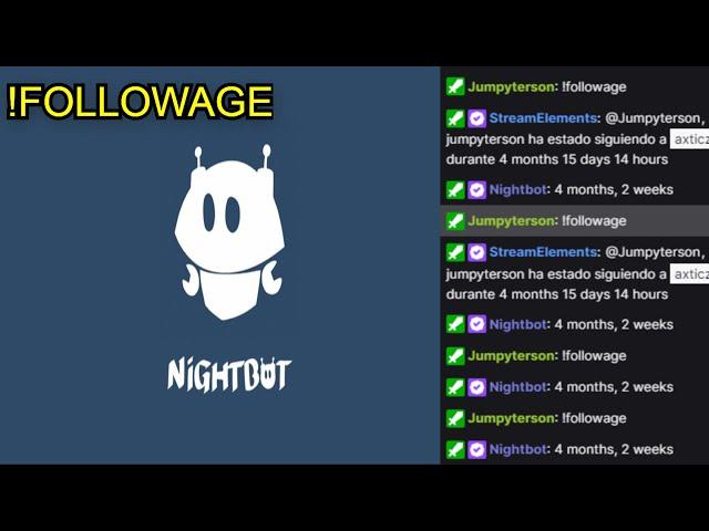 CÓMO ACTIVAR O AGREGAR EL COMANDO !FOLLOWAGE EN TWITCH CON NIGHTBOT