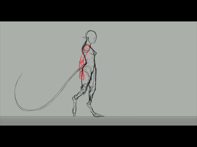 Bipedal Hybrid Walk Cycle Animation