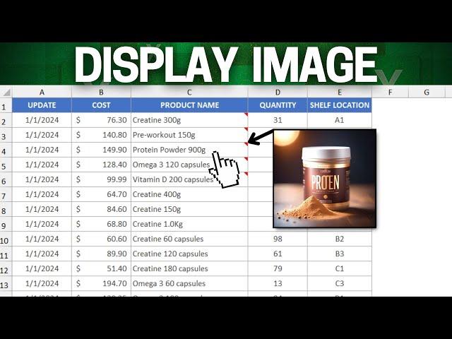 How to Show an Image when Hovering Over a Cell in Excel | Display a Photo Automatically