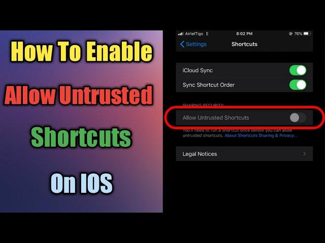 How To Enable Allow Untrusted Shortcut On  iOS | 2023