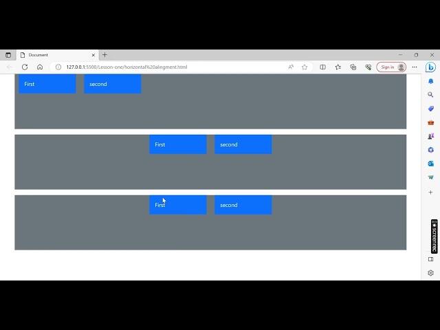 Lesson 6 Bootstrap Horizontal alignment