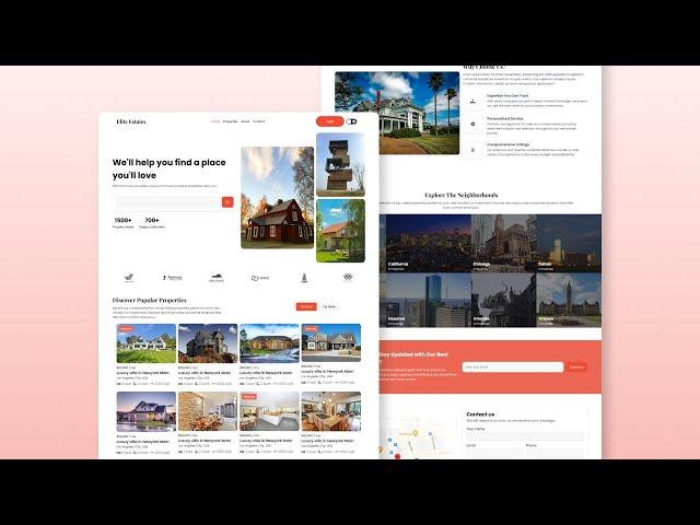 Responsive Real Estate Website Using HTML CSS and JavaScript