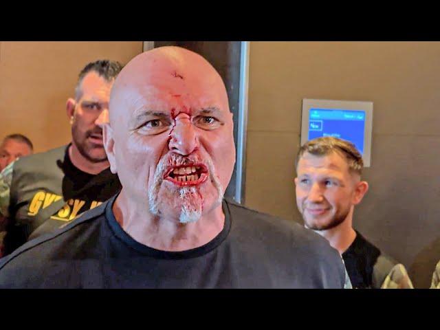 WILD! BIG JOHN FURY LEFT BLEEDING after Tyson Fury & Oleksandr Usyk team ALTERCATION