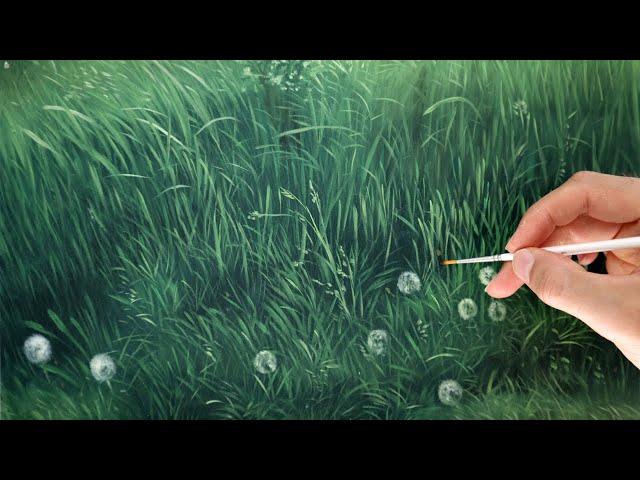 grass painting tutorial - how to easy paint realistic looking grass