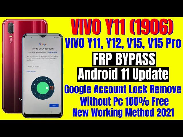 VIVO Y11 (1906) Frp Bypass Android 11 Update || Google Account Bypass Without PC 100% Free