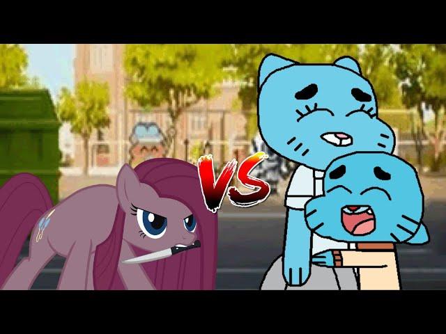 MUGEN Request 791: Pinkamena VS Gumball and Nicole