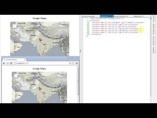 Realtime Google and Bing Maps Based On XML File Changes With SignalR and ASP.NET MVC