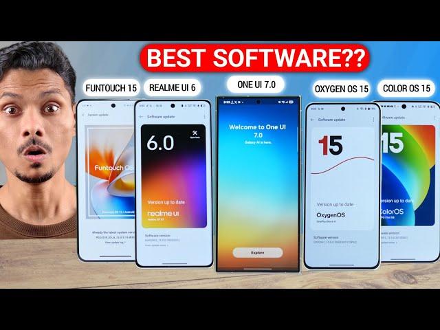 One UI 7.0 vs Oxygen OS 15 vs Color OS 15 vs Realme UI 6 vs Funtouch OS 15 - Best Software Konsa ??