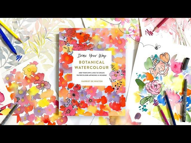 FIRST LOOK at my NEW Reverse Colouring book 'Draw Your Way Botanical Watercolour'