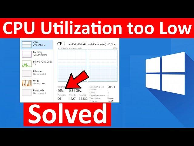 Fix CPU Speed / Utilization too Low in Windows 10