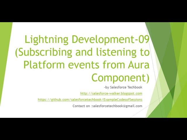 Lightning Development-9 (Subscribe to Platform Events)