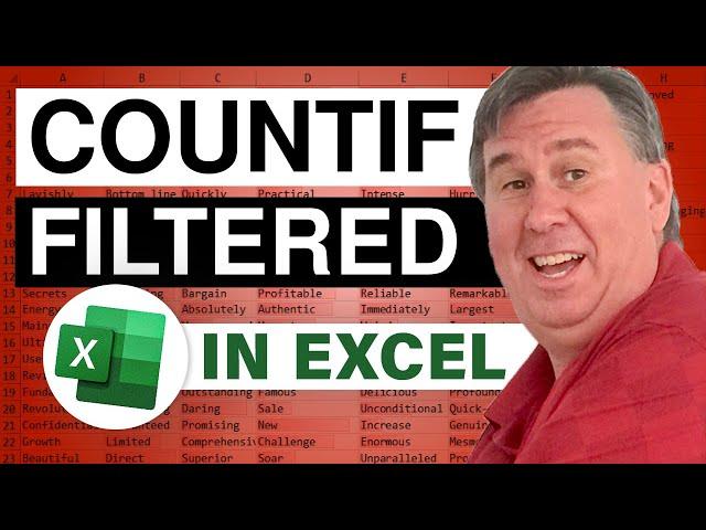 Excel - Use COUNTIF on only the visible rows from a Filter in Excel - Episode 946