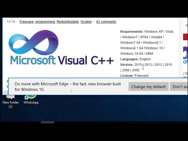 How to Install Microsoft Visual C++ (2005,2008,2010,2012,2013,2015) x86 & x64