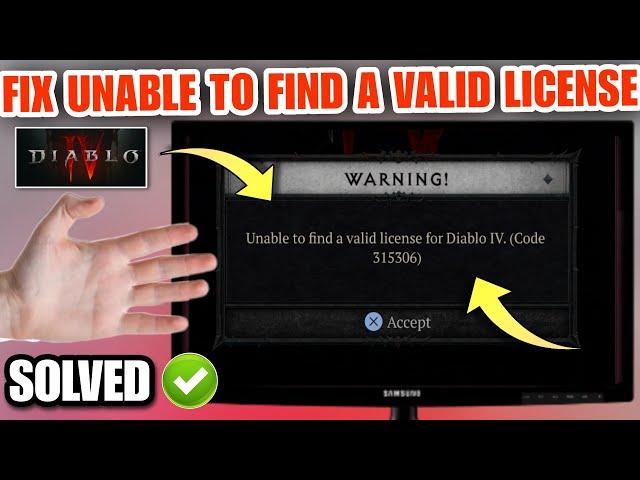 how to fix unable to find valid license diablo 4 code 315306 | diablo 4 unable to find valid license