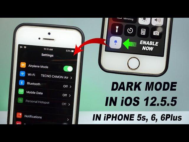 Official Ture Dark Mode  in iOS 12.5.5 on iPhone 5s, 6, 6 Plus . Enable Right Now in the Settings.
