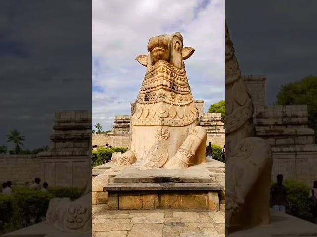 The huge Nandi Statue at the entrance is carved out of a single rock weighing around 20 tons