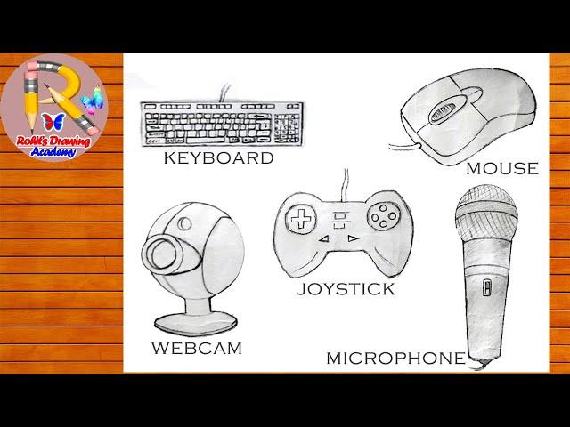 5 input device drawing | How to draw input device of computer easy and step by step | Input device |