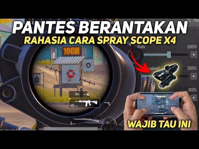 CARA AIM LURUS 4X SCOPE PUBG MOBILE | CARA SPRAY AIM STABIL UNTUK PEMULA