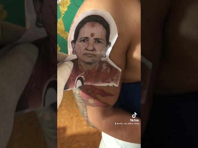 Mom dad face old photo make tattoo || nepal || allen 3D tattoo house Pokhara prashyang ||