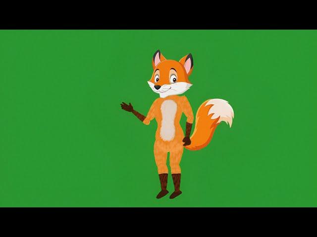 fox man green screen cartoon character/green screen cartoon free