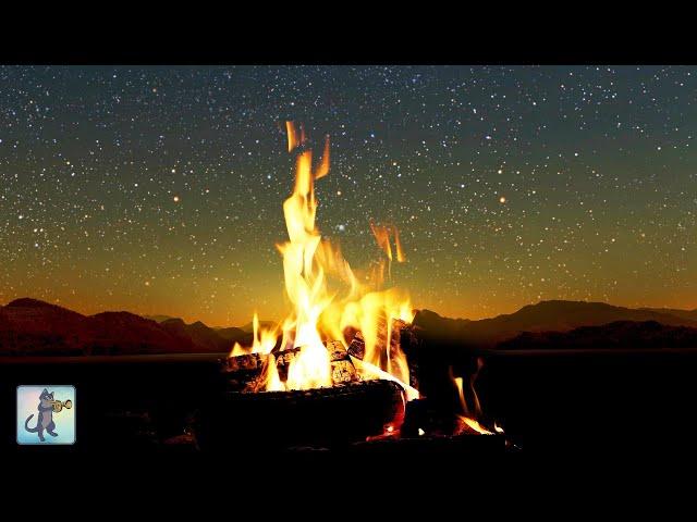 Cozy Campfire  Relaxing Fireplace Sounds  Burning Fireplace & Crackling Fire Sounds (NO MUSIC)