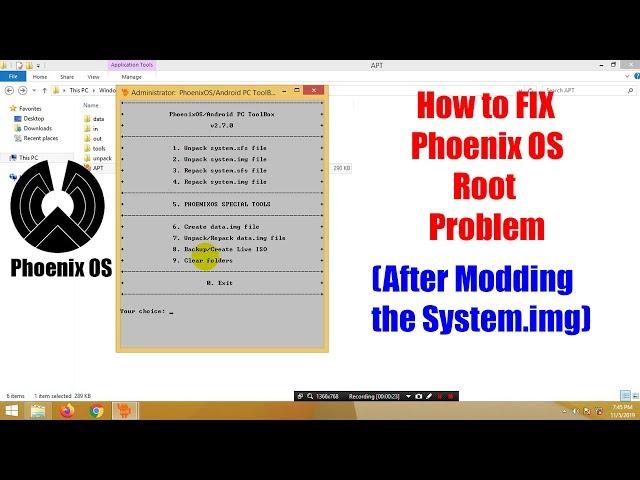 How to fix Phoenix OS Root Problem (after modding the System.img)